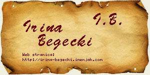 Irina Begečki vizit kartica